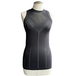 Athleta Black Oxygen Tank‎ Fitted Stretch Mesh - Size Small